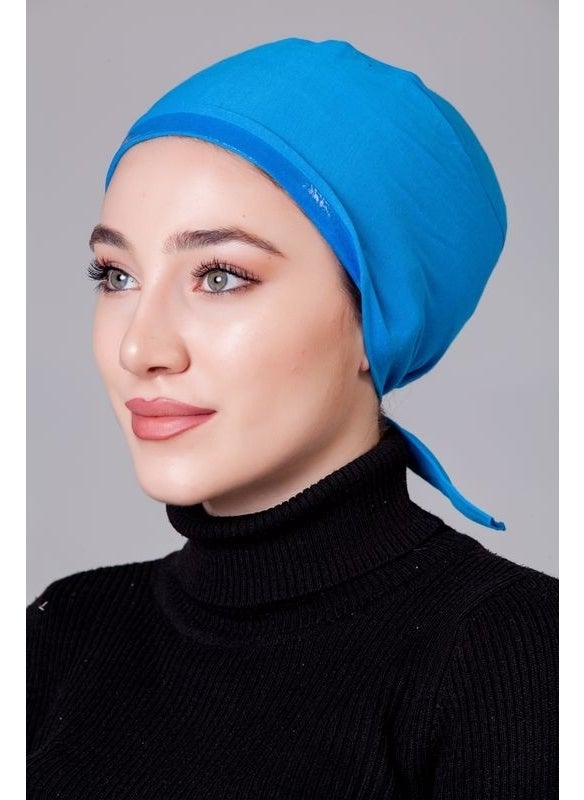 Nanak Blue Combed Cotton Non-Slip Bonnet  - Image 4