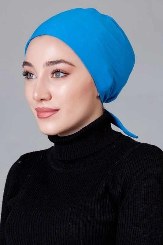 ناناك Blue Combed Cotton Non-Slip Bonnet