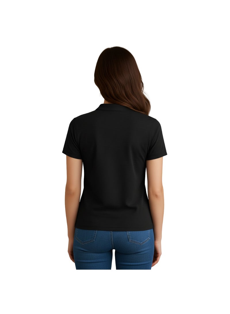 PRINTSHOP4ME Women's Regular-Fit Golf Polo T-shirt Pure Cotton Short Sleeve 220 GSM Basic Colors - Image 5
