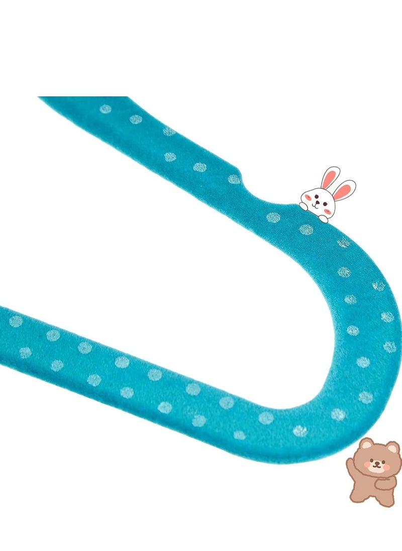 Rightsure Baby Clothes Hangers, Kids Velvet Hangers, Baby Toddler Kids Hangers With Swivel 360 Hook, Notched Shoulder Design For Children Clothes, Sturdy&Durable Clothes Hangers (Blue, 50pcs)  - Image 4