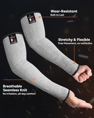 Evridwear Protective Arm Sleeves Cut Resistant Farmers Sleeves for Men Work, Gardening, Farming, Arm Protectors for Thin Skin and Bruising (Large, No Thumb Hole) - Image 3