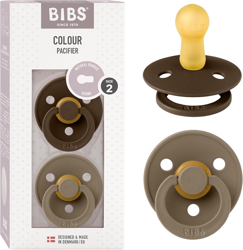 BIBS Colour Soother 2-Pack - Mocha/Dark Oak - Image 1
