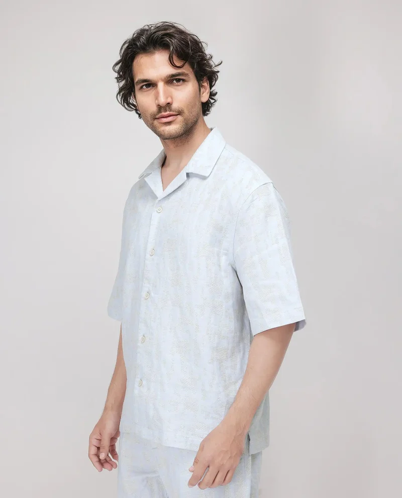 Rare Rabbit Men's Abstract Jacquard Shirt