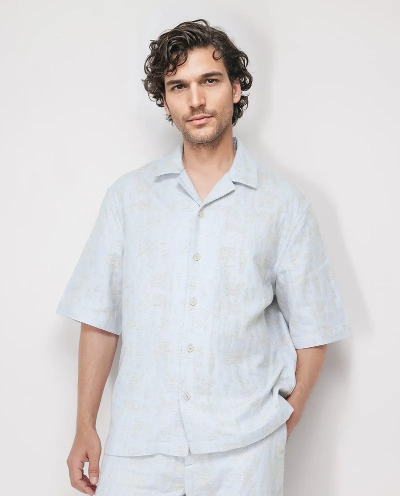 Rare Rabbit Men's Abstract Jacquard Shirt