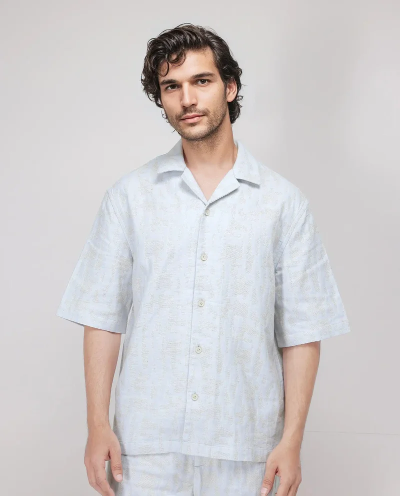 Rare Rabbit Men's Abstract Jacquard Shirt