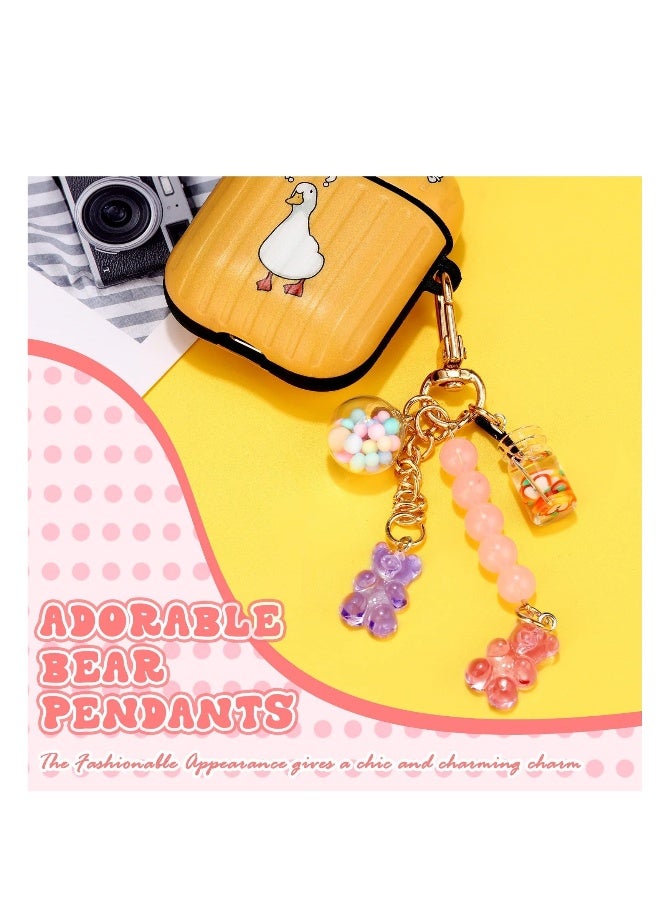2 Pieces Cute Bear Keychain Resin Candy Color Animal Bear Keychains Charms Car Keys Bag Pendant Girls Jewelry Gift Keyring - Image 3