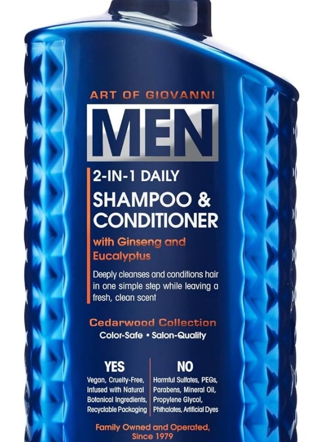 Giovanni Men 2-In-1 Daily Shampoo & Conditioner with Ginseng & Eucalyptus - 16.9 Oz - Image 1