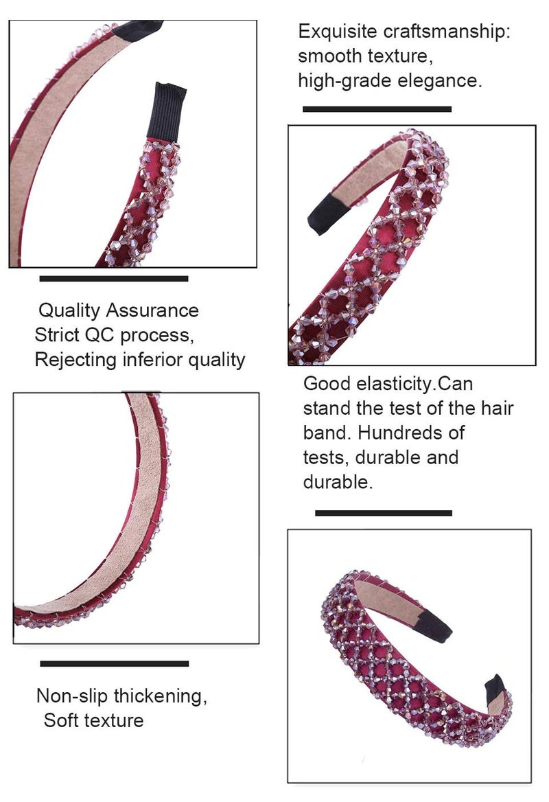 YouBella Hair Jewellery for women Crystal Studded Hair Band Hair Jewellery for Girls (Red) - Image 5