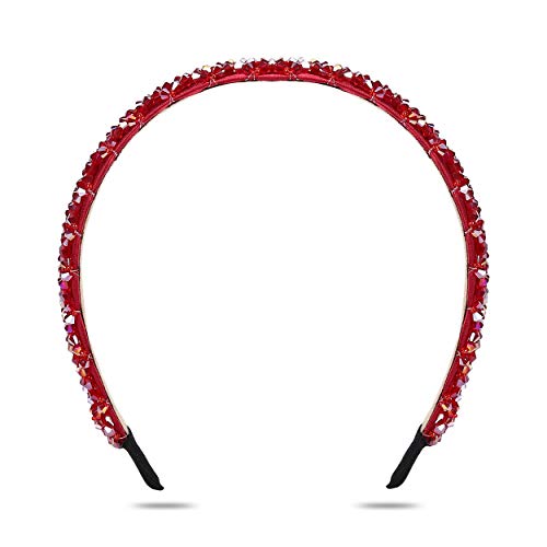 YouBella Hair Jewellery for women Crystal Studded Hair Band Hair Jewellery for Girls (Red) - Image 3