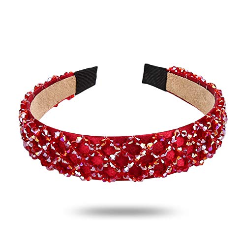 YouBella Hair Jewellery for women Crystal Studded Hair Band Hair Jewellery for Girls (Red) - Image 1