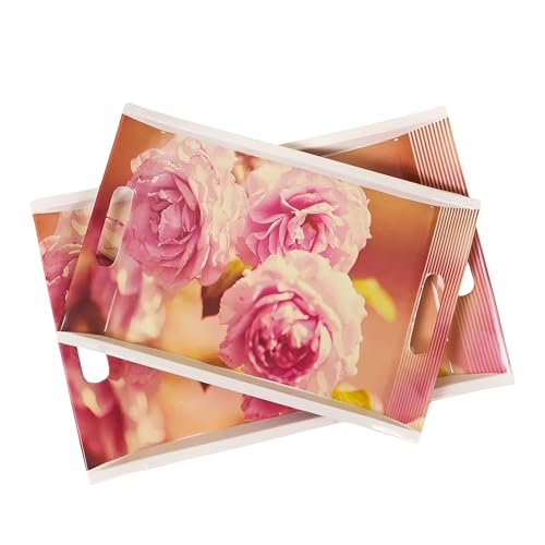 UPC U.P.C Tray Set for Serving/Serving Tray Set of 3/ Premium Printed Tray for Serving/Multi-Use Nashta Plate (Small, Medium & Large) - Image 4