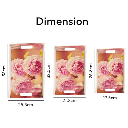 UPC U.P.C Tray Set for Serving/Serving Tray Set of 3/ Premium Printed Tray for Serving/Multi-Use Nashta Plate (Small, Medium & Large) - Image 5