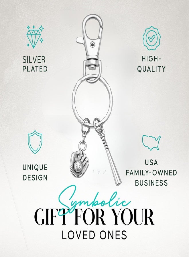 Infinity Collection Baseball Keychain, Bat & Glove Charm Keychain, Jewelry & Gifts for Baseball Players, Moms, Teams, and Fans, Softball Accessories - Image 3