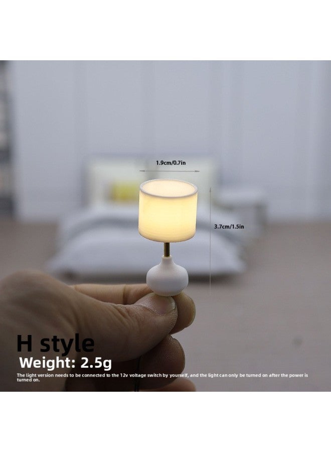 Doll House Miniature Furniture Small Ornaments Miniature Table Lamp Model Mini Bedside Lamp Model Sand Table Building Materials 