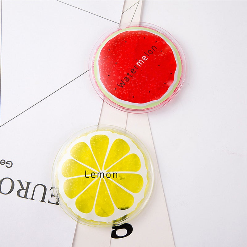 4PC Fruit Pattern Ice Pack Round Mini Portable Cooling Reusable Cold Pad for Travel Outdoor Headaches Eye - Image 4