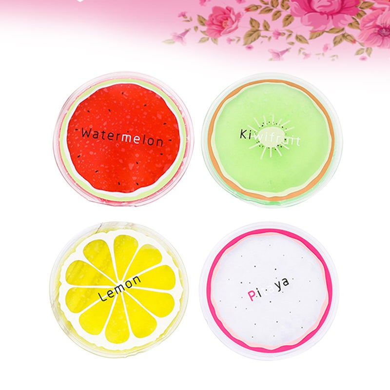 4PC Fruit Pattern Ice Pack Round Mini Portable Cooling Reusable Cold Pad for Travel Outdoor Headaches Eye - Image 1