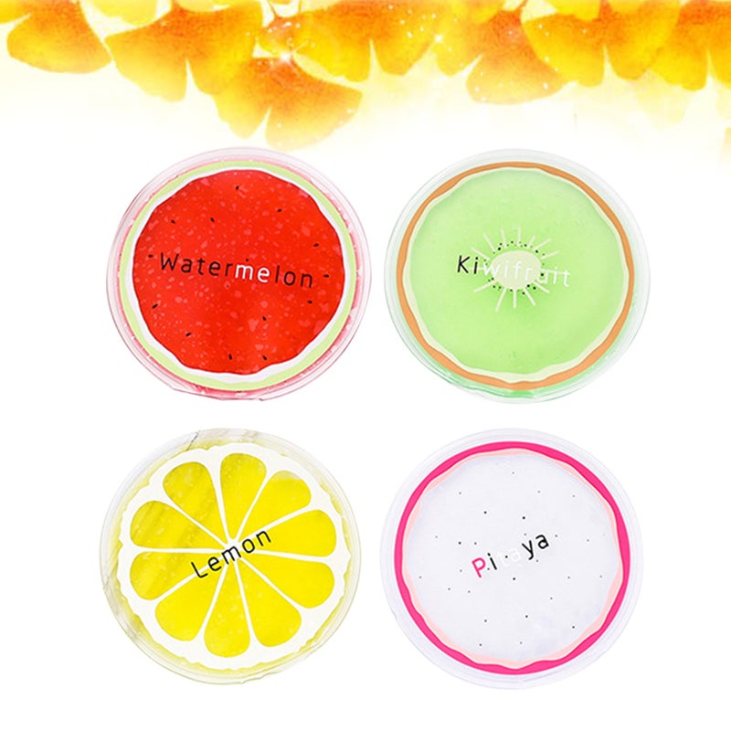 4PC Fruit Pattern Ice Pack Round Mini Portable Cooling Reusable Cold Pad for Travel Outdoor Headaches Eye - Image 3