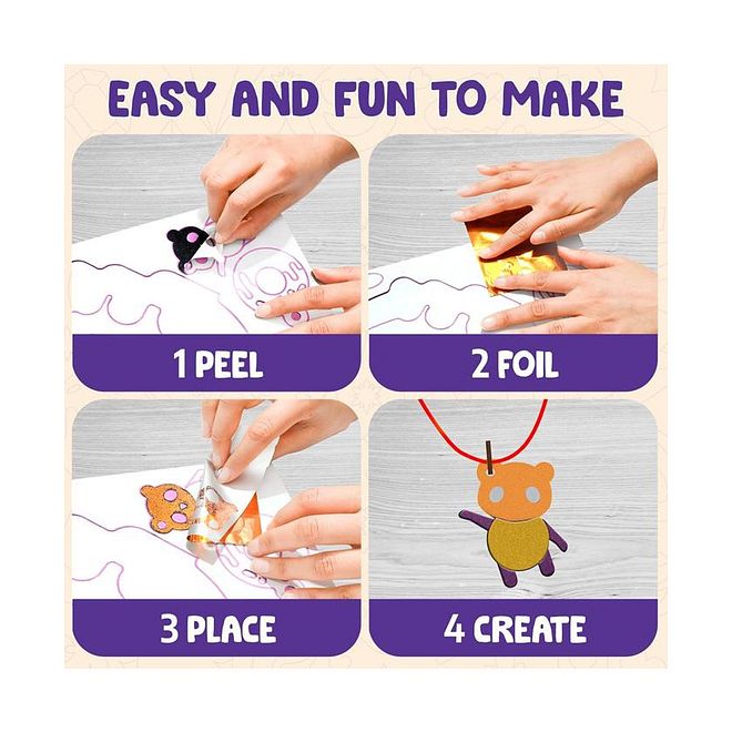 Smartivity Foil Magic,â€¯Creative Jewelry Studio, Interactiveâ€¯Foil Art Activities, Fineâ€¯Motor Skill Development, Mess Free Play, 4â€¯Years+, Multicolor -â€¯153 â€¯Pieces - Image 4