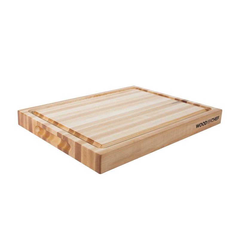 WoodForChef Extra Large XL Cutting Board from North American Maple  Heavy Reversible Butcher Block with Juice Groove for Cutting Meat and Juicy Veggies Easily  Maple Chopping Board  24x18x15 inches 