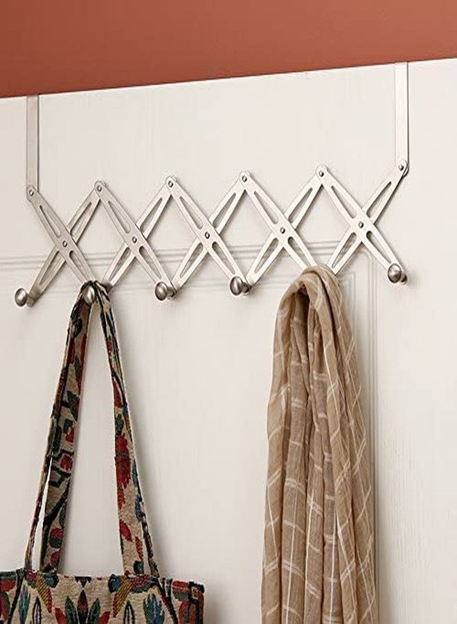 Prostuff.in Steel Hooks for Clothes, Over The Door Hanger Hooks Organizer, Cloth Hanger for Door, Flexible Door Back Hanger Rack, Bathroom Hangers for Clothes, Towel, Wardrobe (Silver) 1pcs - Image 2