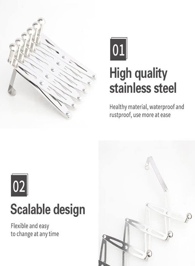 Prostuff.in Steel Hooks for Clothes, Over The Door Hanger Hooks Organizer, Cloth Hanger for Door, Flexible Door Back Hanger Rack, Bathroom Hangers for Clothes, Towel, Wardrobe (Silver) 1pcs - Image 3
