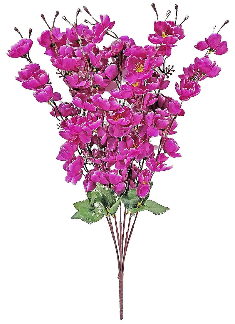 Beauenty Build Deco Artificial Cherry Blossom Flower Stick Flower Bunch for Vase Home Decor Party Office Festival Theme Decorative Realistic Natural Look 1 Bunch 7 String Set of 4 Pieces 
