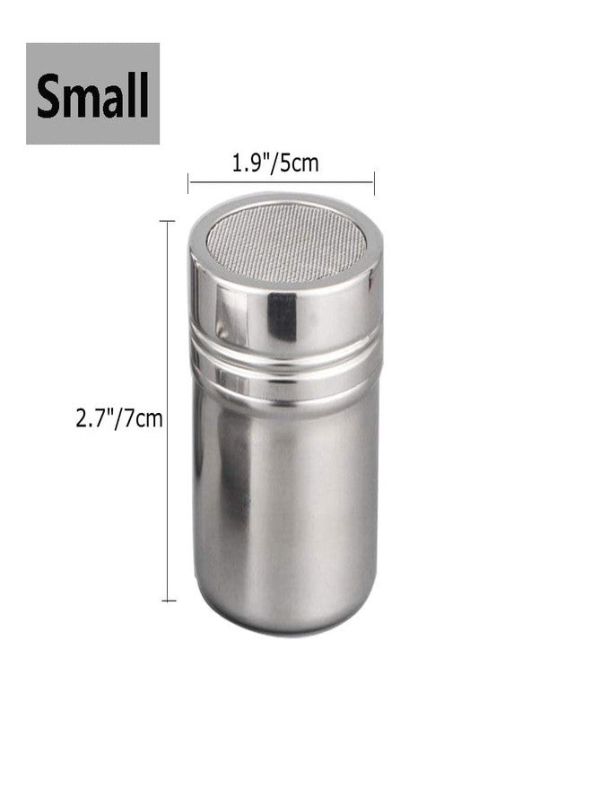 FEOOWV Powder Shaker with Lid,Stainless Steel Fine Mesh Shaker, for Sifter Cocoa,Cinnamon Powder,Icing Sugar,Chocolate Coffee (Small-12Pcs) - Image 2