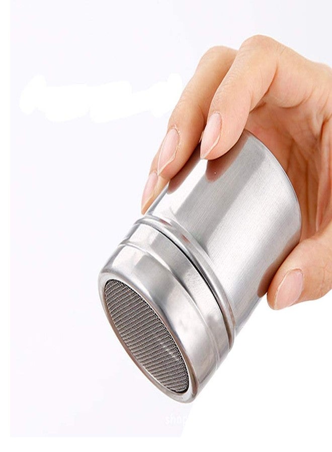 FEOOWV Powder Shaker with Lid,Stainless Steel Fine Mesh Shaker, for Sifter Cocoa,Cinnamon Powder,Icing Sugar,Chocolate Coffee (Small-12Pcs) - Image 3