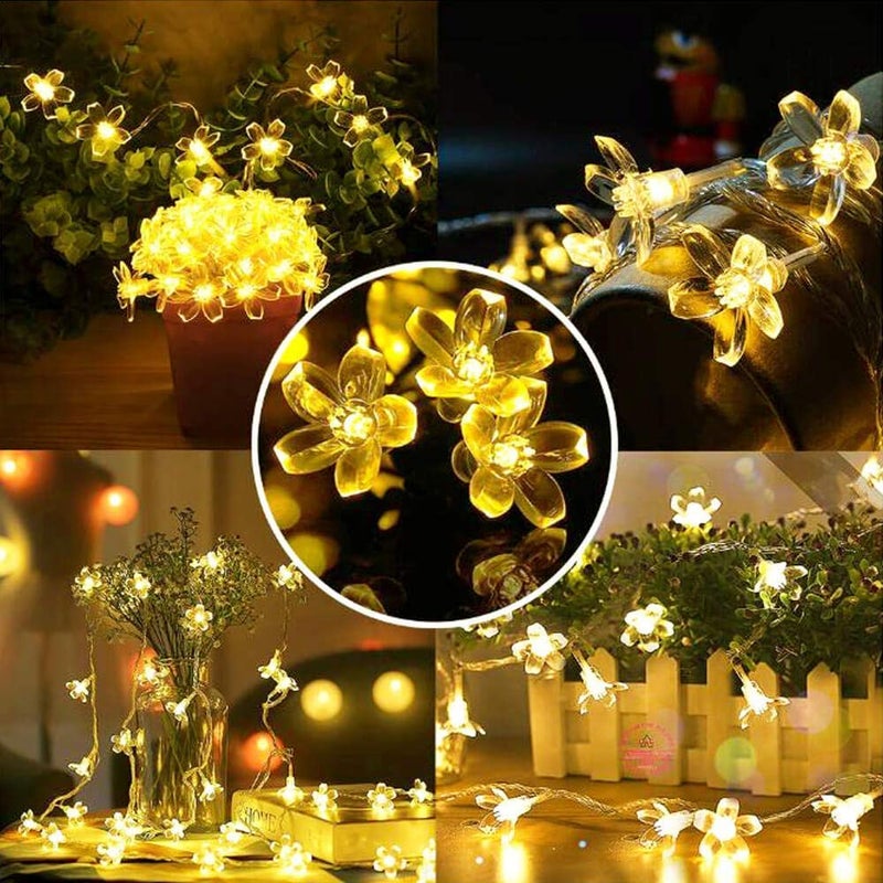 VELOCIOUS Velocious 16 LED Blossom Flower Fairy String Lights 3 Meters LED Christmas Lights for Diwali Home Decoration  - Image 4