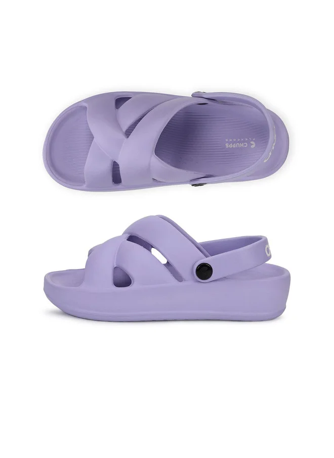 CHUPPS Purple Casual Slider Clogs for Women