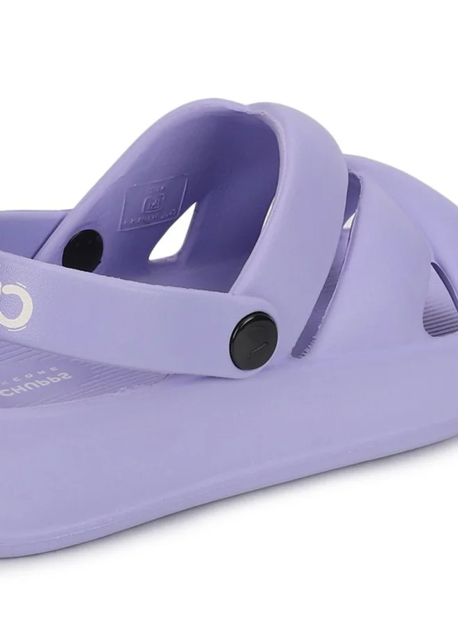 CHUPPS Purple Casual Slider Clogs for Women