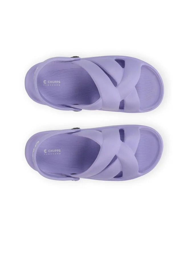 CHUPPS Purple Casual Slider Clogs for Women