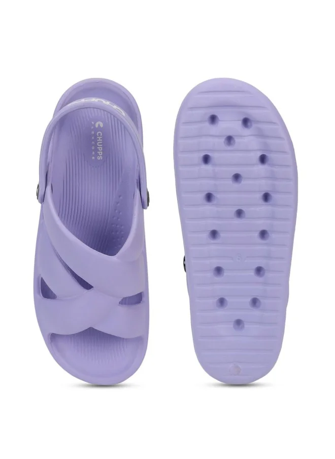 CHUPPS Purple Casual Slider Clogs for Women