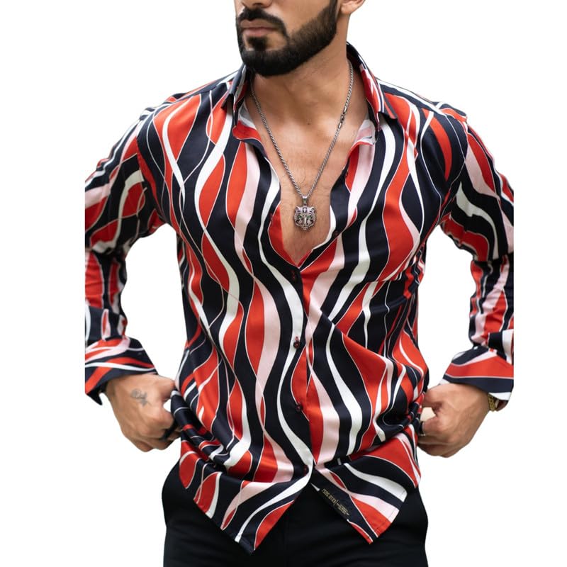 NoseQueen Shirt for Man | Shirts for Men Stylish | Casual Shirts for Men Full Sleeves | Shirt Men | Printed Shirt for Man | Mens Casual Shirt | Full Sleeve Shirt for Men - Image 1