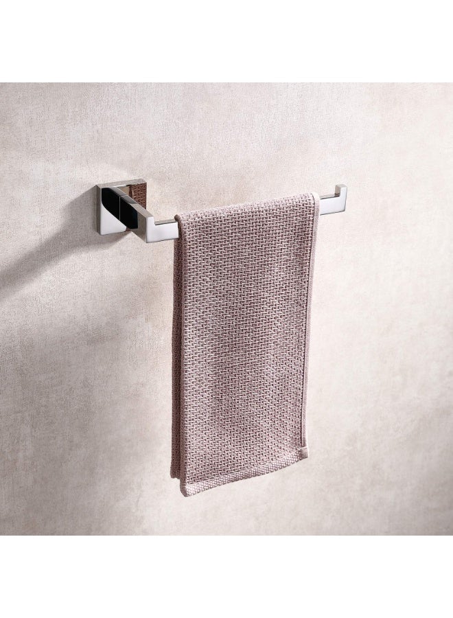 Premium Stainless Steel Hand Towel Holder, Square Hand Towel Ring Heavy Duty Wall Mounted Modern Hand Towel Bar for Bathroom Kitchen, Polished Chrome - Image 3
