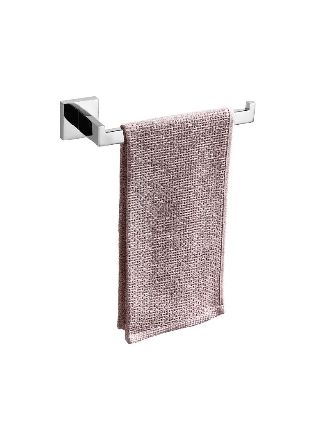 Premium Stainless Steel Hand Towel Holder, Square Hand Towel Ring Heavy Duty Wall Mounted Modern Hand Towel Bar for Bathroom Kitchen, Polished Chrome - Image 1