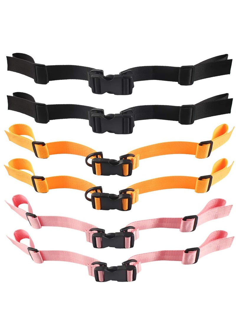 SOLARAE Backpack Chest Straps, Anti Slip Chest Strap Nylon Sternum Strap Backpack Chest Harness Adjustable Chest Strap for Rucksack Backpack (Black, Pink, Orange)6 Pieces - Image 1