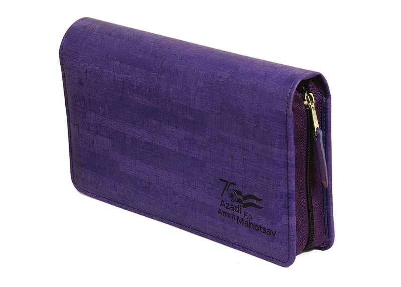 Sukeshcraft Multiple Cheque Book Holder | Original PU Holds Upto 8 Cheque Books, Locker Key Hook (PU -Purple) - Image 1