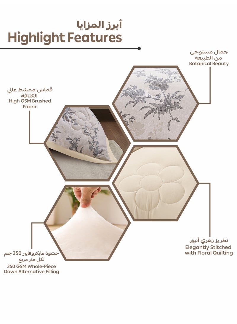 Doona Bedding Comforter Set, Fits 200×200 cm King Size Bed – 6 Pcs Reversible Printed Design – 350 GSM All-Season Comforter – Premium Brushed Microfiber - Image 5