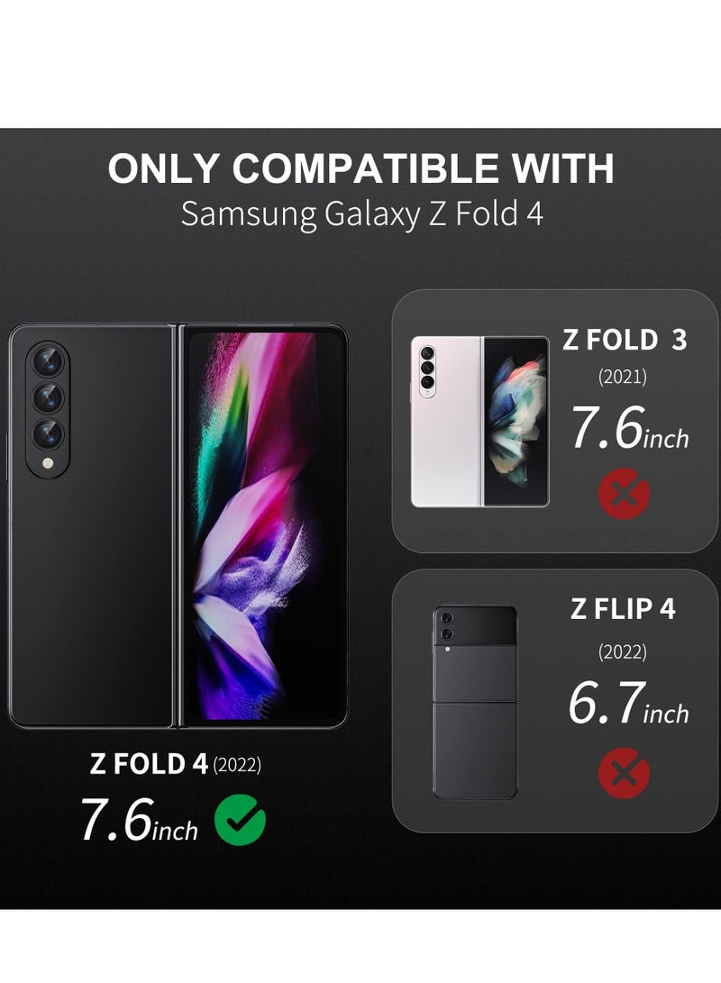 SYOSI Camera Lens Protector Cover for Samsung Galaxy Z Fold 4, Anti Scratch HD Tempered Metal Glass Camera Screen Protector Shockproof Film for Galaxy Z Fold 4 5G 2022 Accessories, Black  - Image 2