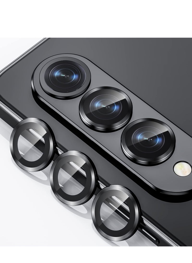 SYOSI Camera Lens Protector Cover for Samsung Galaxy Z Fold 4, Anti Scratch HD Tempered Metal Glass Camera Screen Protector Shockproof Film for Galaxy Z Fold 4 5G 2022 Accessories, Black  - Image 1