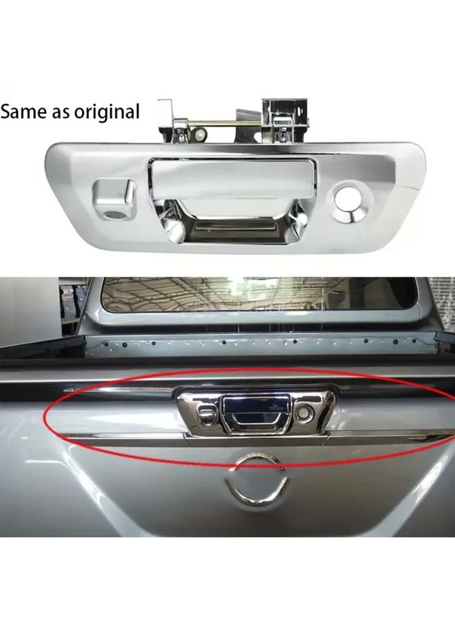 لنيسان NP300 D23 2015-2019 مقبض الباب الخلفي مع فتحة مفتاح وفتحة كاميرا فضي من البلاستيك المتين ملحق شاحنة بيك آب - Image 1