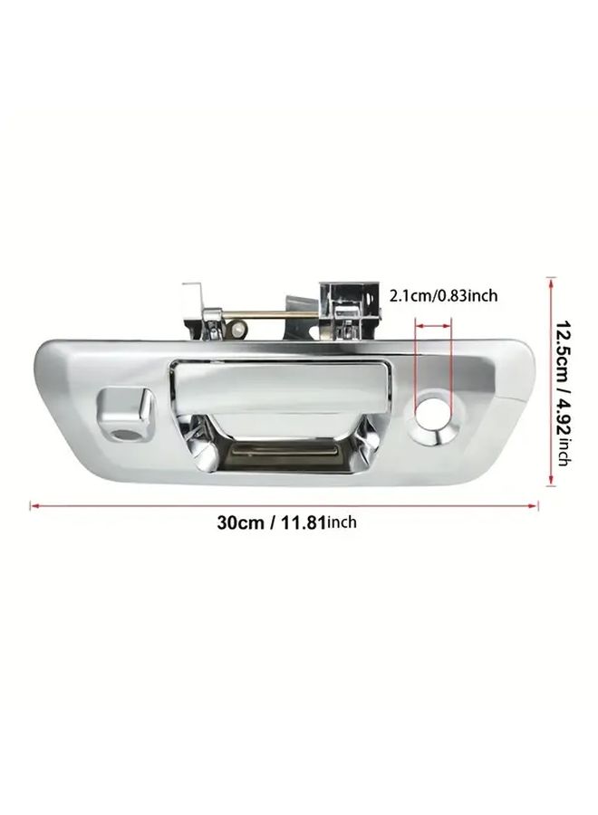 لنيسان NP300 D23 2015-2019 مقبض الباب الخلفي مع فتحة مفتاح وفتحة كاميرا فضي من البلاستيك المتين ملحق شاحنة بيك آب - Image 2
