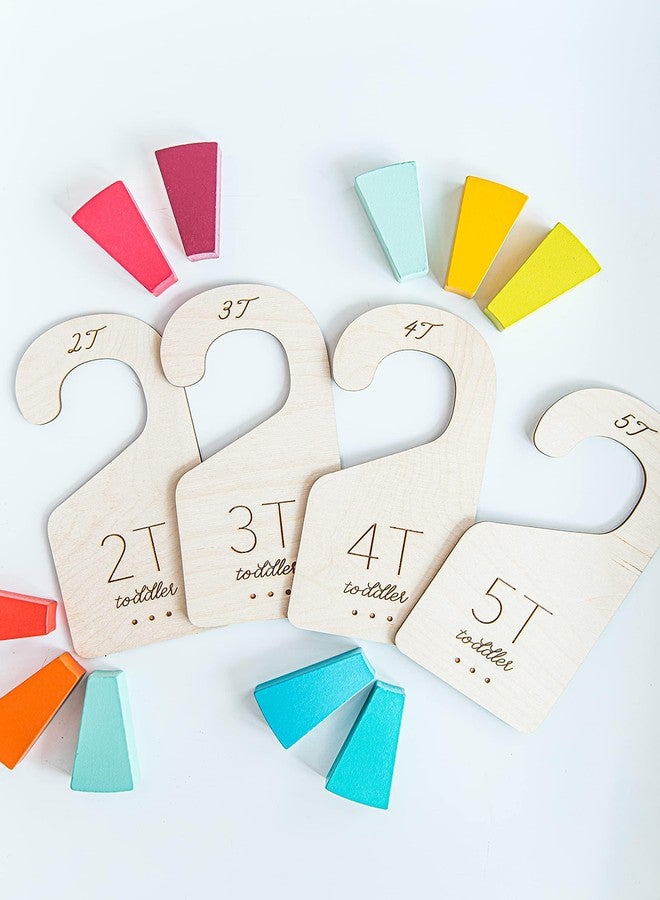 White Loft Loft Toddler Closet Dividers Durable Birch Kids Closet Organizer Timeless Etched Design for 2T-5T (Set of 4) - Image 2