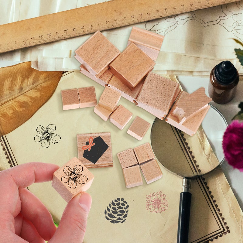 20pcs Blank Wood Stamps: Unfinished Cubes Unpainted Plain Craft Handcraft Accessories DIY Stamps Carving Blocks For Kids Projects - Image 4