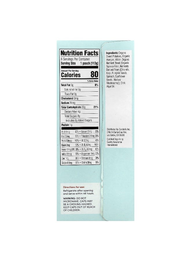 Cerebelly Cerebelly, Organic Baby Puree, Sweet Potato, Mango, 6 Pouches, 4 oz (113 g) Each  - Image 2