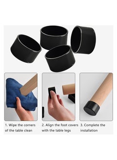 KASTWAVE Chair Leg Floor Protectors, 8 Pcs Silicon Furniture Leg Feet Protection Cover Round Chair Leg Pads Caps for Hardwood Floors  - Image 5