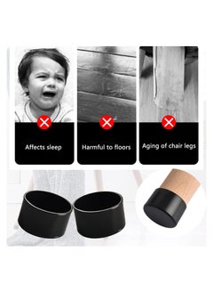 KASTWAVE Chair Leg Floor Protectors, 8 Pcs Silicon Furniture Leg Feet Protection Cover Round Chair Leg Pads Caps for Hardwood Floors  - Image 4