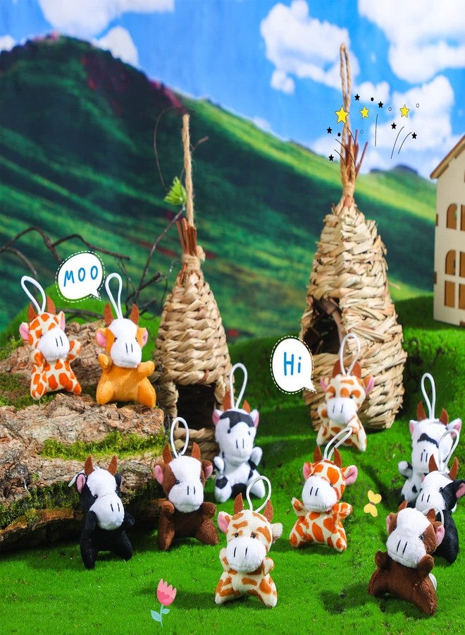 Aoriher 24 Pcs Mini Cow Plush Toys 3.15 Inch Stuffed Animal Bulk for Kids Kawaii Farm Cow with Detachable Chain for Keychain Gift Backpack Birthday Piñata Fillers School Prizes Classroom Reward - Image 2