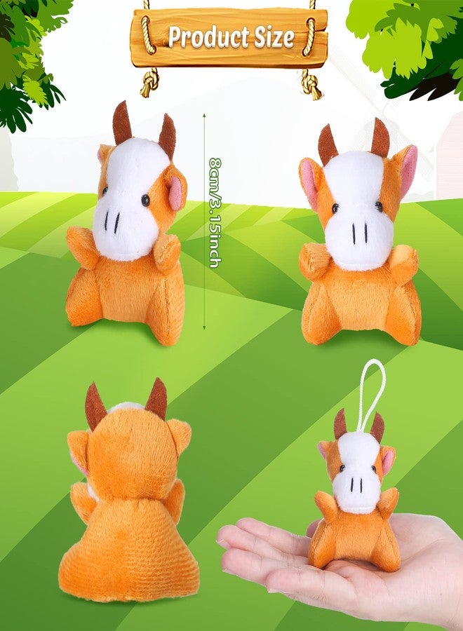 Aoriher 24 Pcs Mini Cow Plush Toys 3.15 Inch Stuffed Animal Bulk for Kids Kawaii Farm Cow with Detachable Chain for Keychain Gift Backpack Birthday Piñata Fillers School Prizes Classroom Reward - Image 3